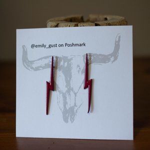 Retro 80s 90s Lightning Bolt Stud Earrings